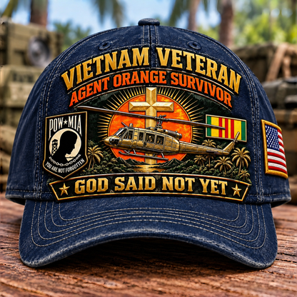 🇺🇸 Last Day Promo: 49% OFF✝️Vietnam Veteran Agent Orange Survivor God Said Not Yet Baseball Cap🎖️