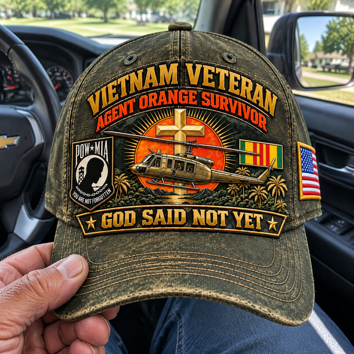 🇺🇸 Last Day Promo: 49% OFF✝️Vietnam Veteran Agent Orange Survivor God Said Not Yet Baseball Cap🎖️