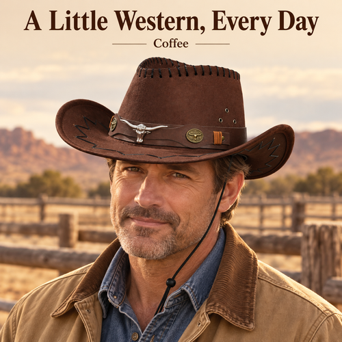 🤠 Longhorn Western Cowboy Hat – For the Spirit That Follows Its Own Trail