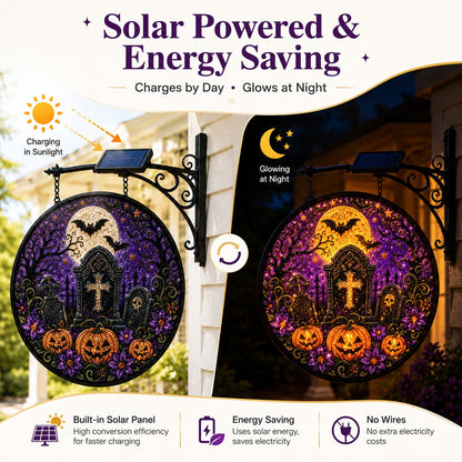 🎃🎃 Solar Halloween LED Hanging Sign Light 👻