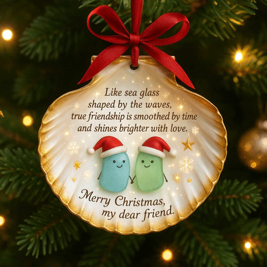 🌊💖Sea Glass Shell Friendship Ornament