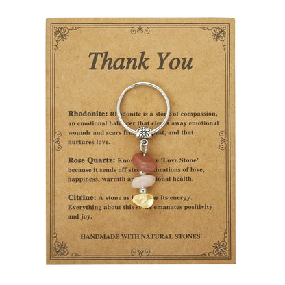 ✨Handmade Natural Stone Keychain – Carry Positivity Everywhere