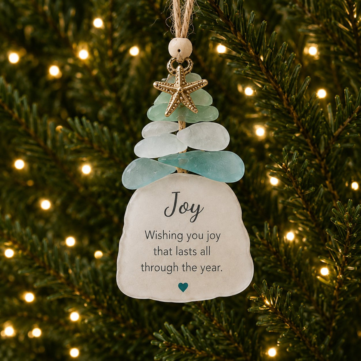 Ocean Blessings Sea Glass Christmas Ornaments