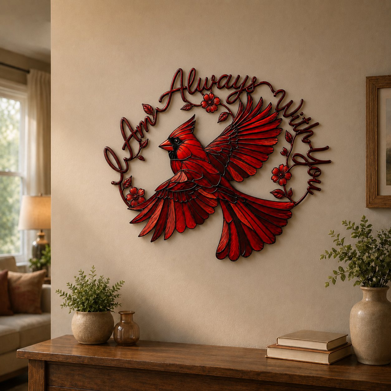 ❤️❤️Cardinal Metal Wall Art - I Am Always With You