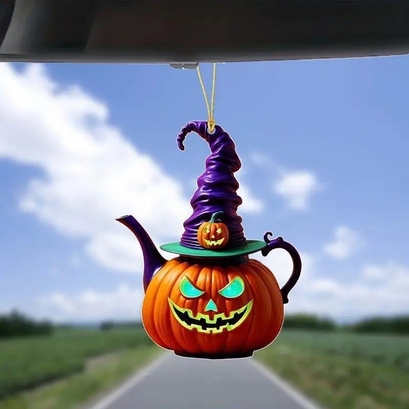 🎃 Halloween Pumpkin Teapot Ornament