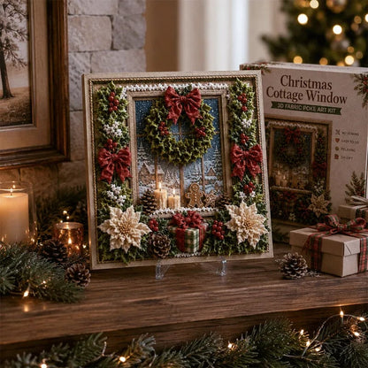🔥 LAST DAY 50% OFF – 🎄🧵 Premium 3D Christmas Fabric Poke Art Kit | No-Sew Holiday Craft with Pre-Punched Board, Fabric Squares & Display Stand 🎅✨