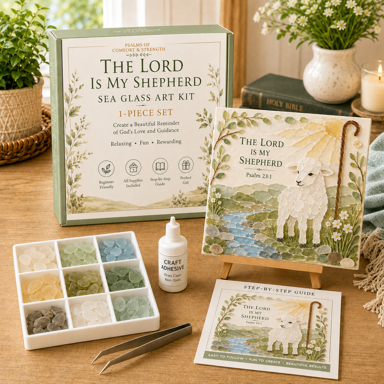 ✝️✝️ Psalms of Comfort & Strength Sea Glass Art Kit