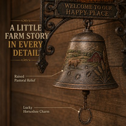 🎅 2026 Christmas Gift 50% Off--🐂Highland Cow Farmhouse Welcome Bell🔔