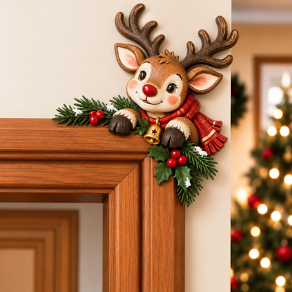 Christmas Peekaboo Door Frame Corner Decor