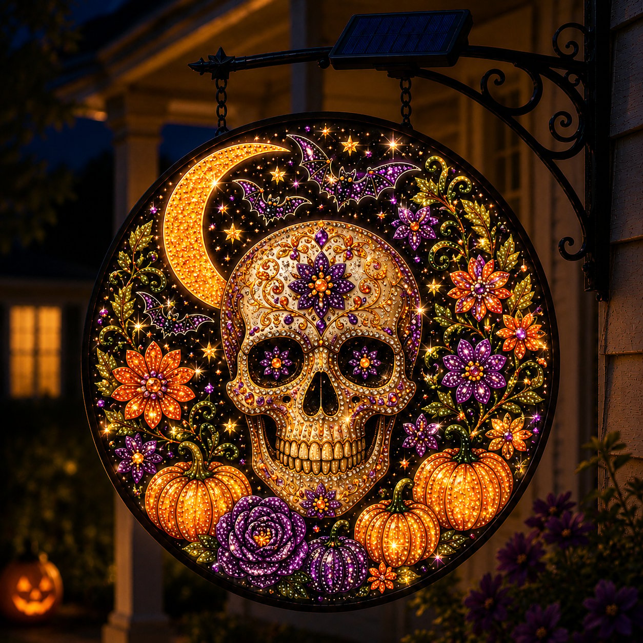 🎃🎃 Solar Halloween LED Hanging Sign Light 👻