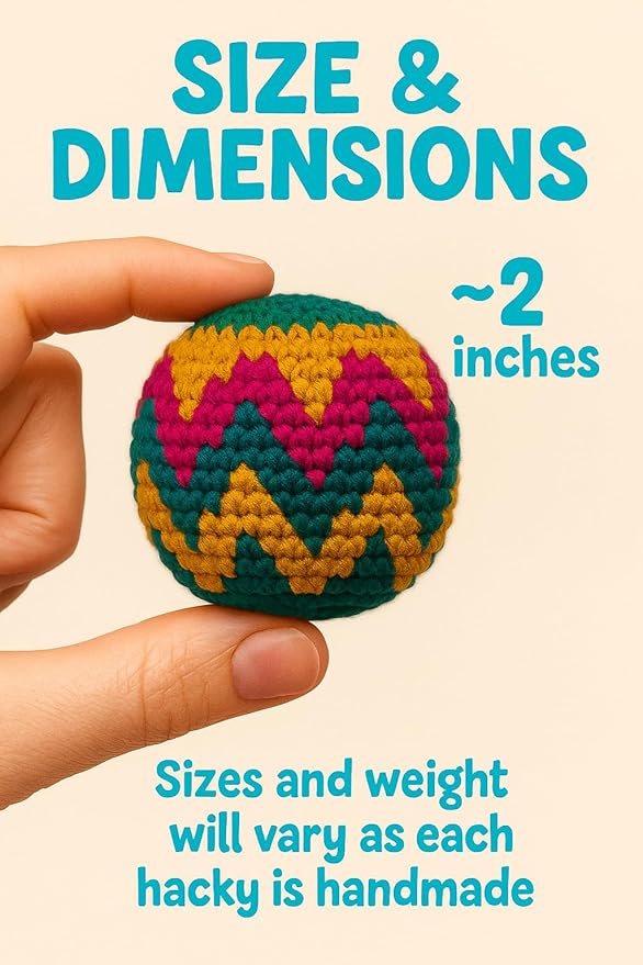 🔥Limited-Time Offer✨Colorful Handwoven Hacky Sack Balls, Durable Crochet Kick Toys for Kids & Adults