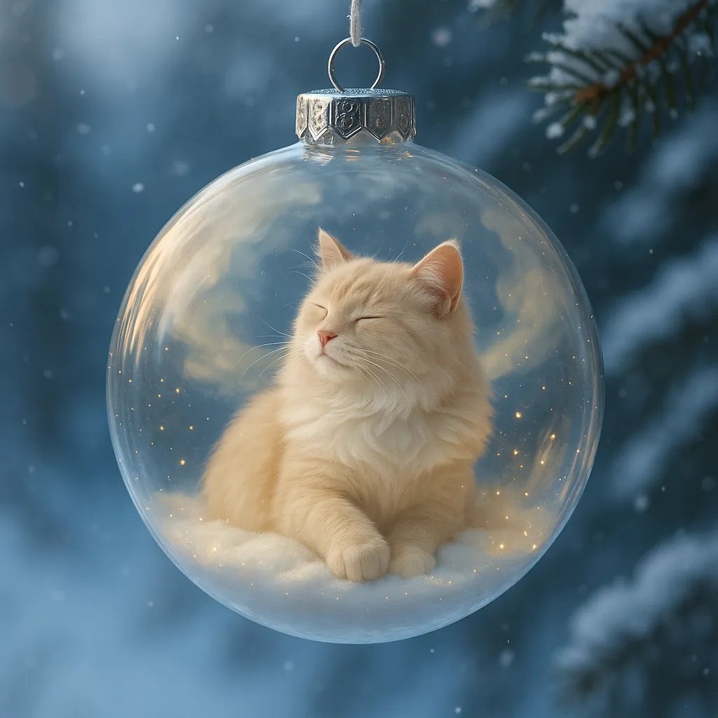 🔥Last Day 50% OFF - Cute Cat Christmas Glass Ornaments Collection