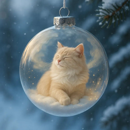 🔥Last Day 50% OFF - Cute Cat Christmas Glass Ornaments Collection