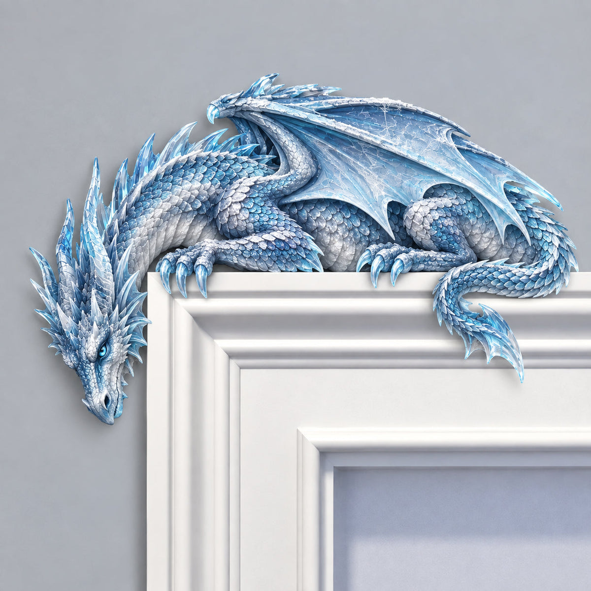 ⏳⏳⏳ Last Day 50% OFF – 🐉🔥 Sleeping Dragon Door Topper | Medieval Fantasy Dragon Guardian Wall Décor for Doorway, Gaming Room & Gothic Home 🏰✨
