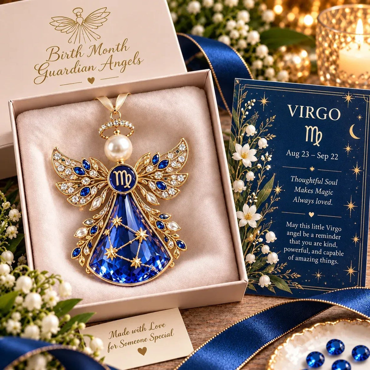 👼 Weihnachtliche Sternzeichen-Schutzengel-Erinnerungsstücke | 12 Sternzeichen mit juwelenfarbenen Designs & bedeutungsvollen Geschenkkarten ✨