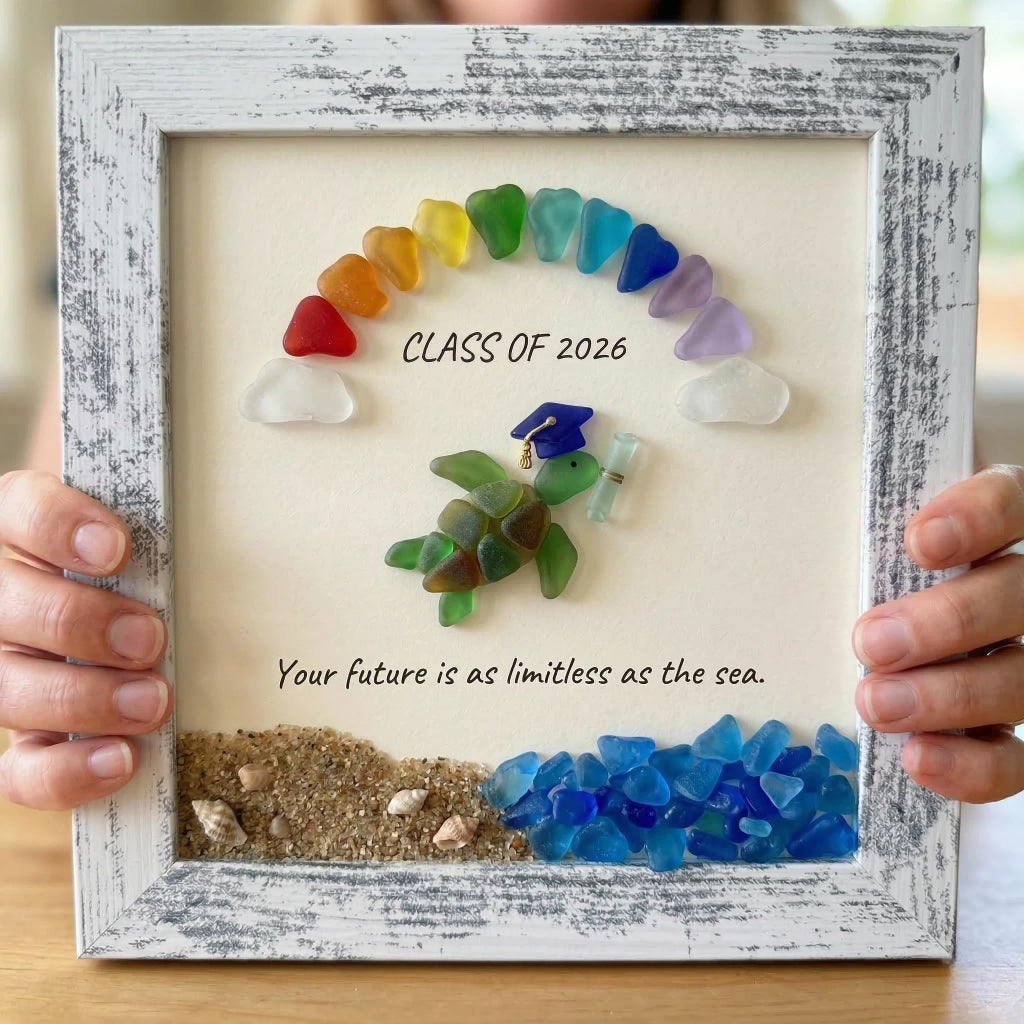 🌊Sea Glass Graduation Art Class of 2026 Keepsake Gift