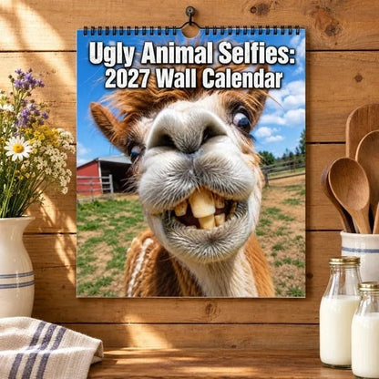 2027 Ugly Animal Selfies Wall Calendar