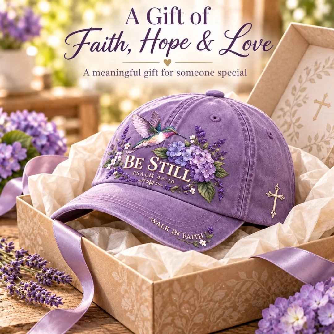 ✝️ Christian Faith & Nature Scripture Baseball Cap | Detailed Embroidery • Comfortable Fit 🧢