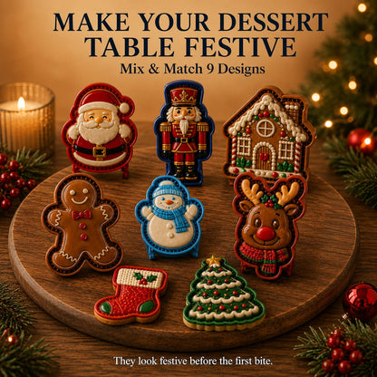 ⏳ Last Day49% OFF – 🎄 9-Design Christmas Mini Pie Mold Collection | Reusable Embossed Molds for Shaping Detailed Santa, Snowman, Reindeer, Tree & Holiday Pies 🥧✨