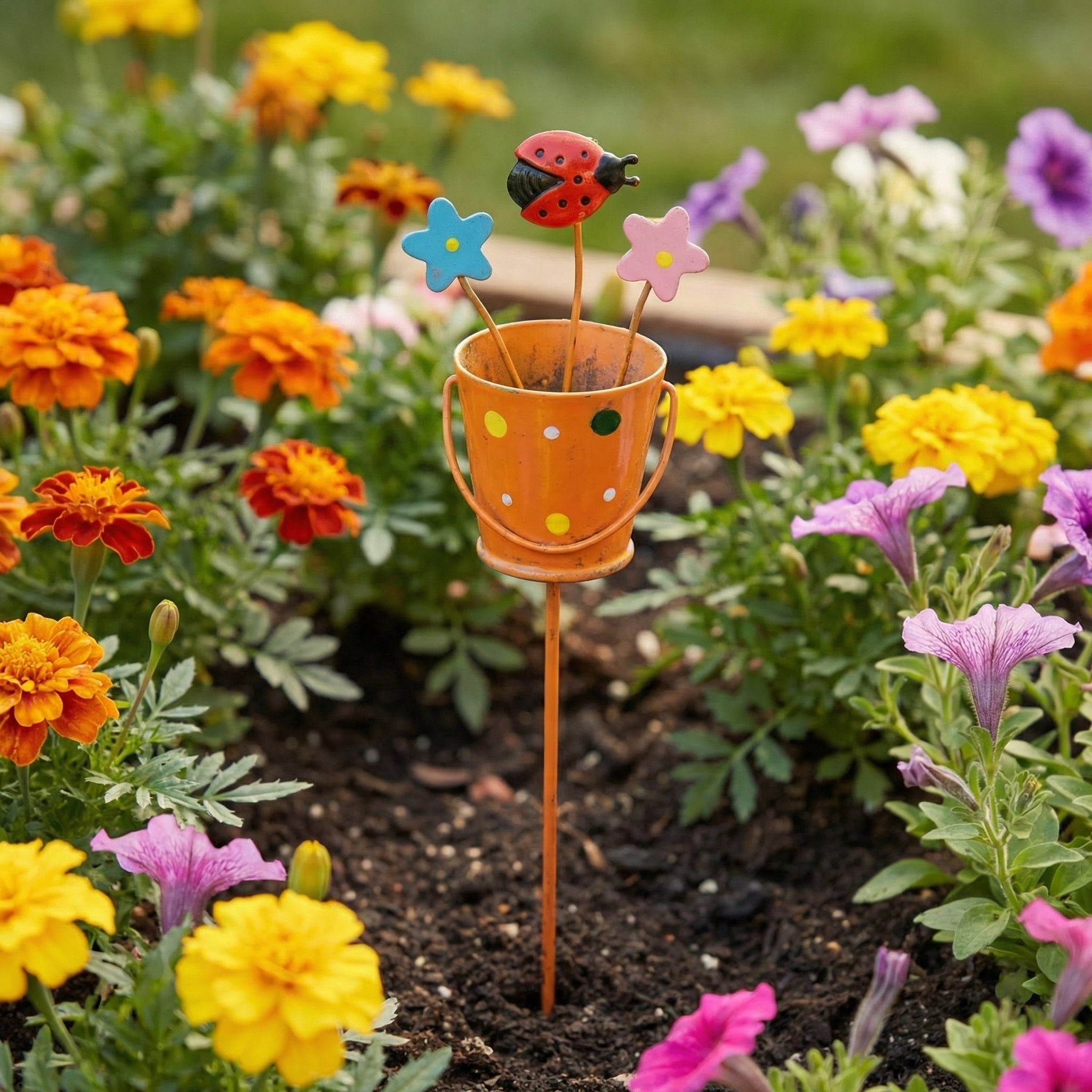 🔥Last Day 49% OFF-🌱🌱Set of 3 Metal Flower Pot Garden Stakes