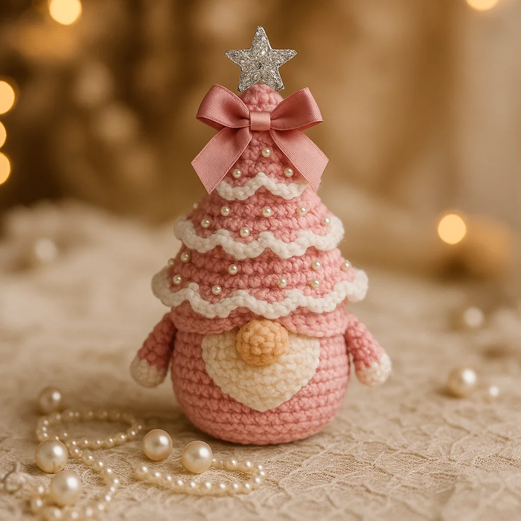 Handmade Crochet Christmas Tree Gnome