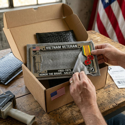 🚗🚗July 4th Gift Hot Sale--Vietnam Veteran Tribute License Plate Frame | Perfect for Front & Rear Use