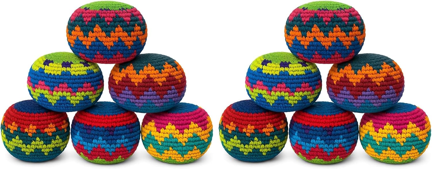 🔥Limited-Time Offer✨Colorful Handwoven Hacky Sack Balls, Durable Crochet Kick Toys for Kids & Adults