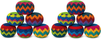 🔥Limited-Time Offer✨Colorful Handwoven Hacky Sack Balls, Durable Crochet Kick Toys for Kids & Adults