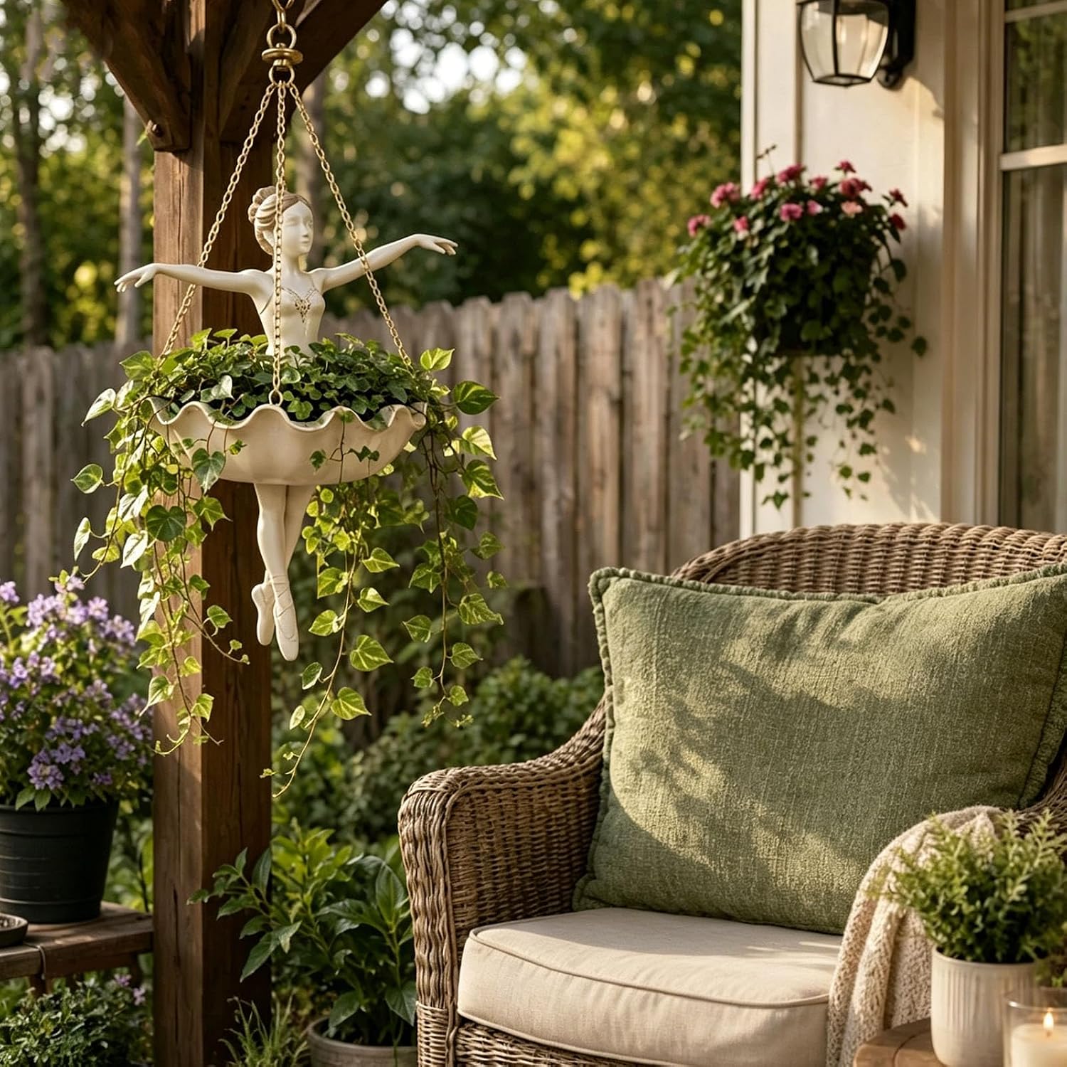 🌿🌿Ballet Dancer Hanging Planter – Graceful Artistry, Living Greenery 🩰🌿