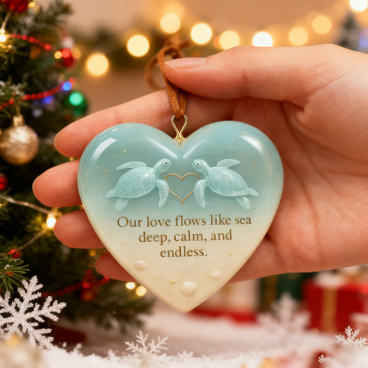 🌊Ocean Heart Sea Turtle Ornament