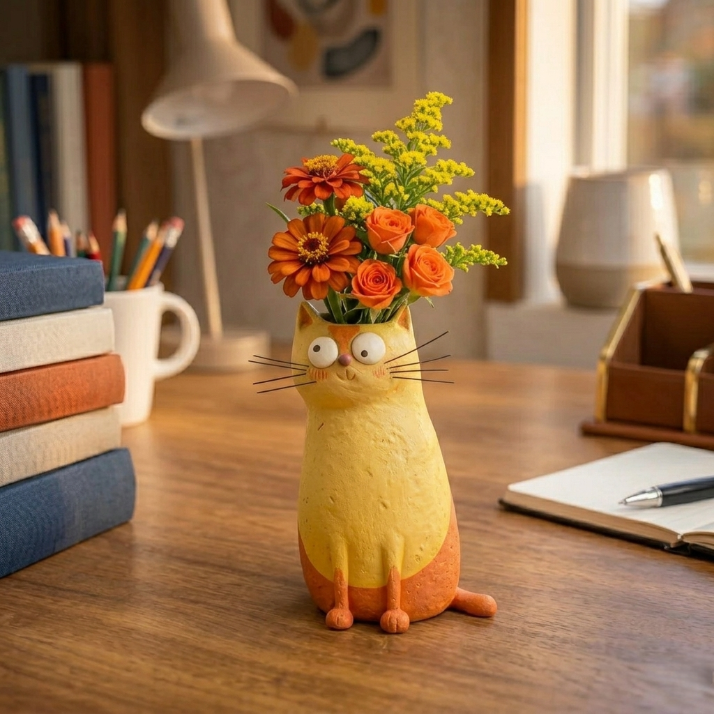 😻LAST DAY49% OFF -🔥 Handcrafted Mini Quirky Cat Vase