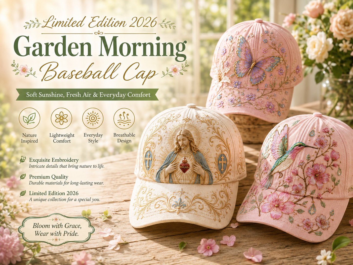 🎅 2026 Christmas Gift 50% Off--🌸🌿Garden Morning Cap  (✨2026 Limited Edition)