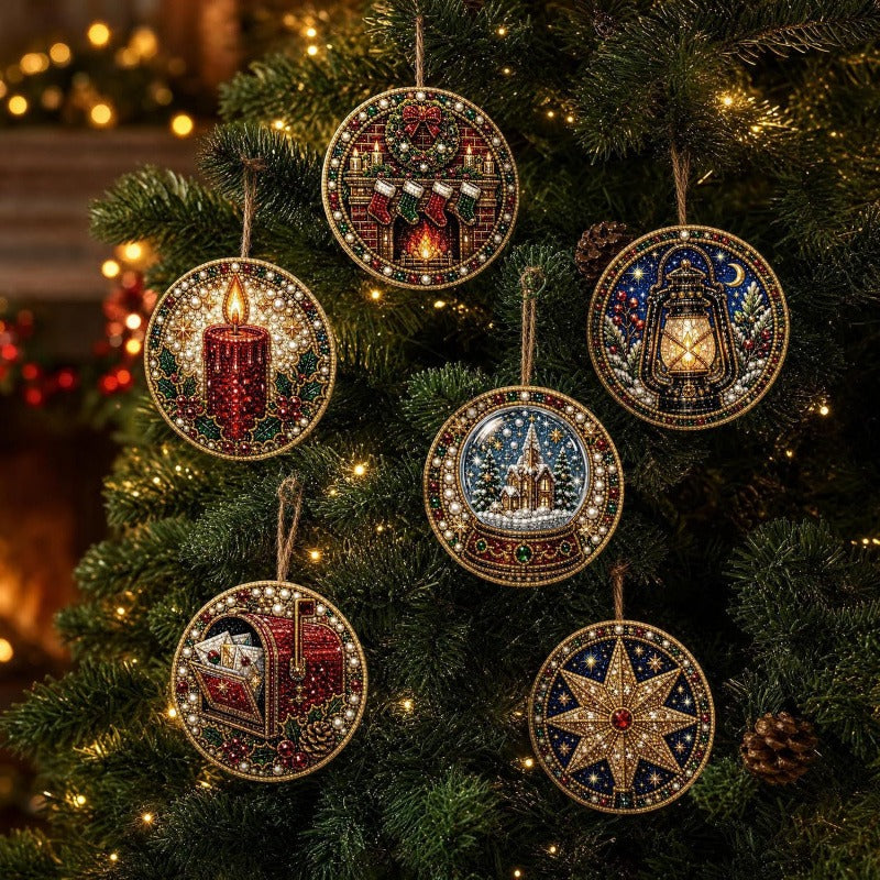 🎄👻 ✨ 60,000+ Sold🏵️6 Pcs Christmas DIY Diamond Painting Ornaments