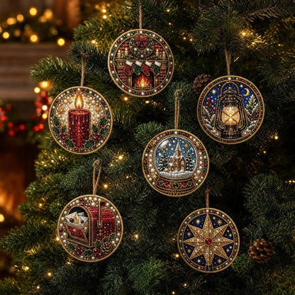 🎄👻 ✨ 60,000+ Sold🏵️6 Pcs Christmas DIY Diamond Painting Ornaments