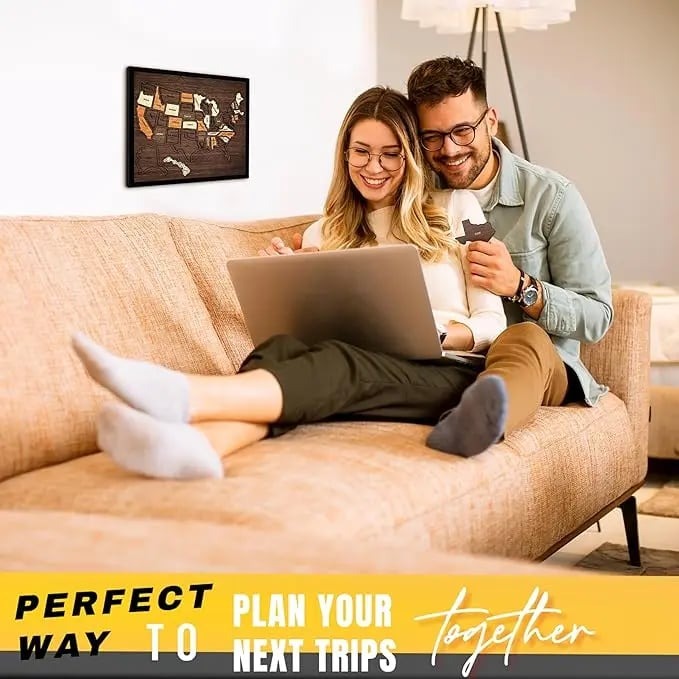 🔥Last Day 49% OFF -❤️Wooden USA Travel Map Puzzle🧩A Stylish Way to Track Your Journey & Memories