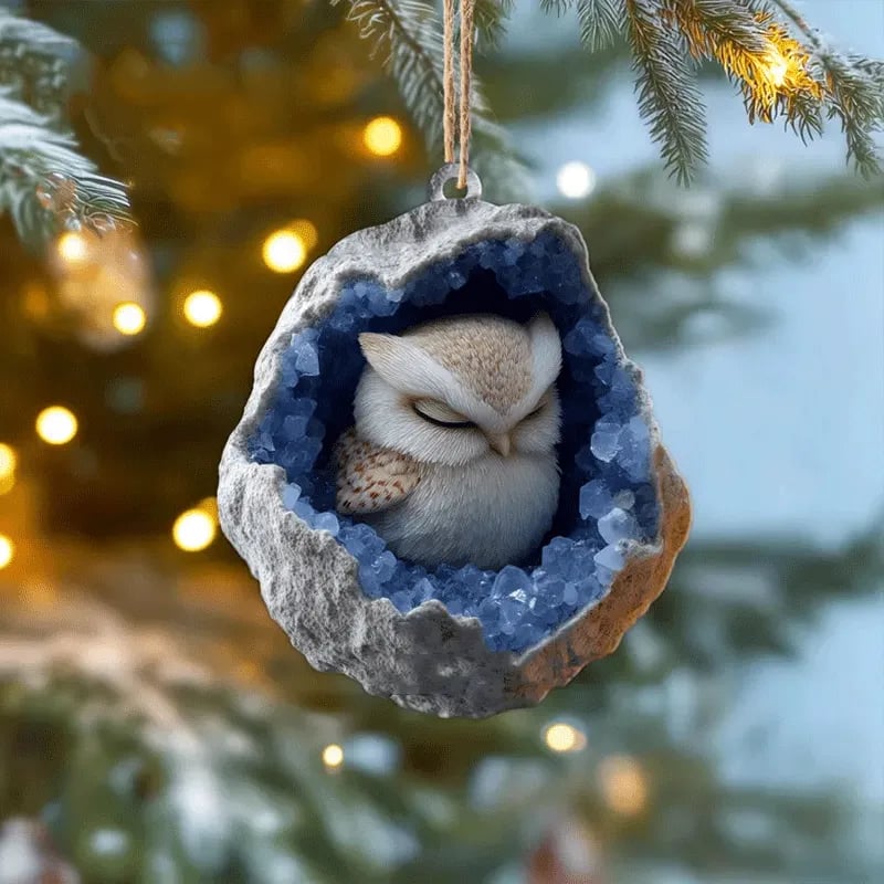 🎄Sleeping Woodland Animals Christmas Ornament