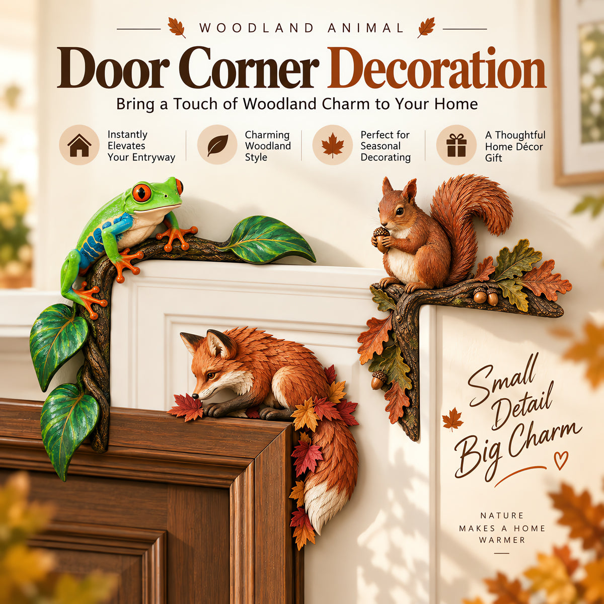 🍂 Woodland Animal Door Corner Decoration