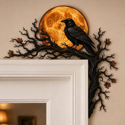 🐦‍⬛🐦‍⬛🌕 Raven Moon Halloween Corner Decor