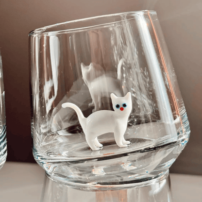 🐱🐱 Handmade Murano Glass Cat Wine Glass