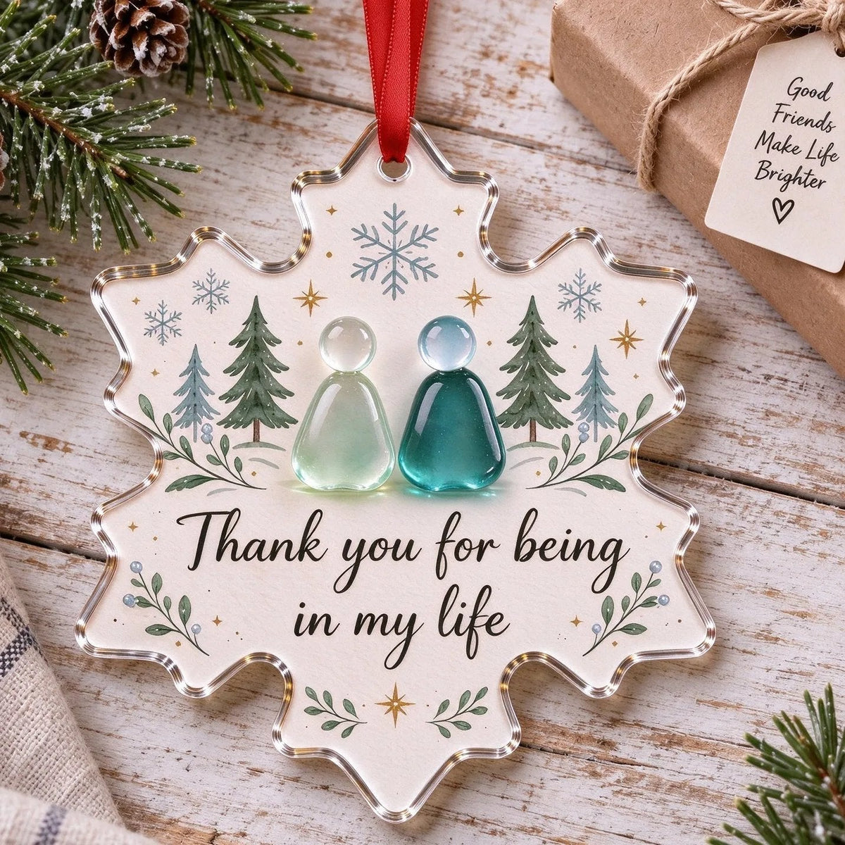 💗Handcrafted Snowflake Sea Glass Keepsake Ornament | A Meaningful Gift for Someone Special
