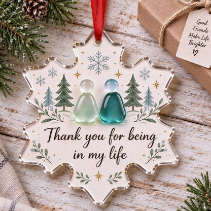 💗Handcrafted Snowflake Sea Glass Keepsake Ornament | A Meaningful Gift for Someone Special