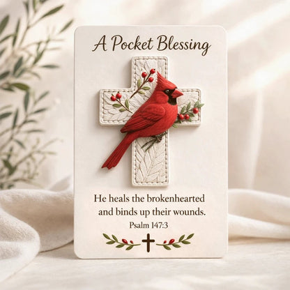 🕊️🕊️ Handmade 3D Bird Pocket Cross -🙏 Genuine Leather Portable Blessing, Includes Scripture Card 💕
