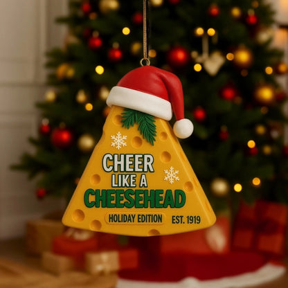🧀🏈Green Bay Cheesehead Holiday Ornament