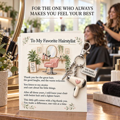 ✨✨ The "You Make a Difference" Appreciation Gift Set – Keychain & Greeting Card ✨