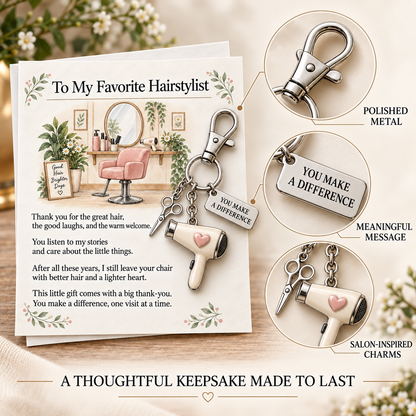 ✨✨ The "You Make a Difference" Appreciation Gift Set – Keychain & Greeting Card ✨