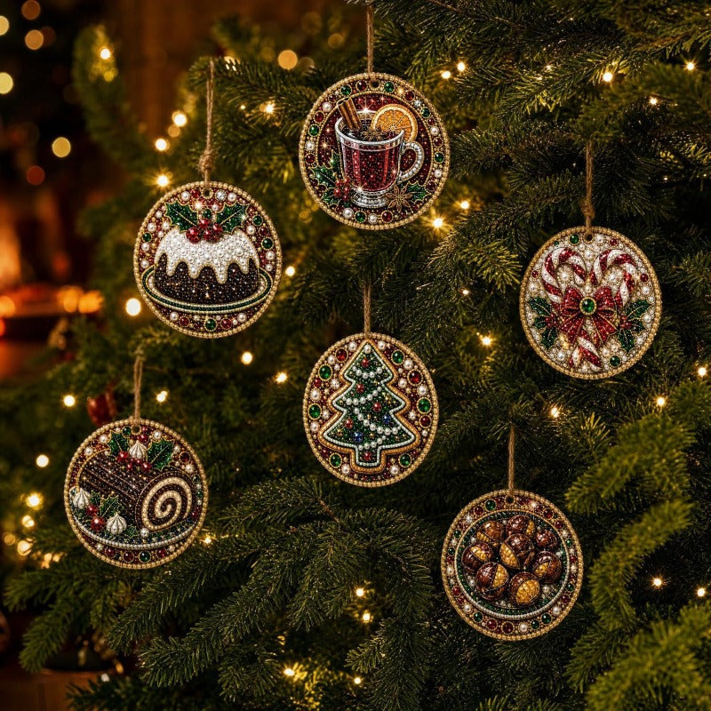 🎄👻 ✨ 60,000+ Sold🏵️6 Pcs Christmas DIY Diamond Painting Ornaments