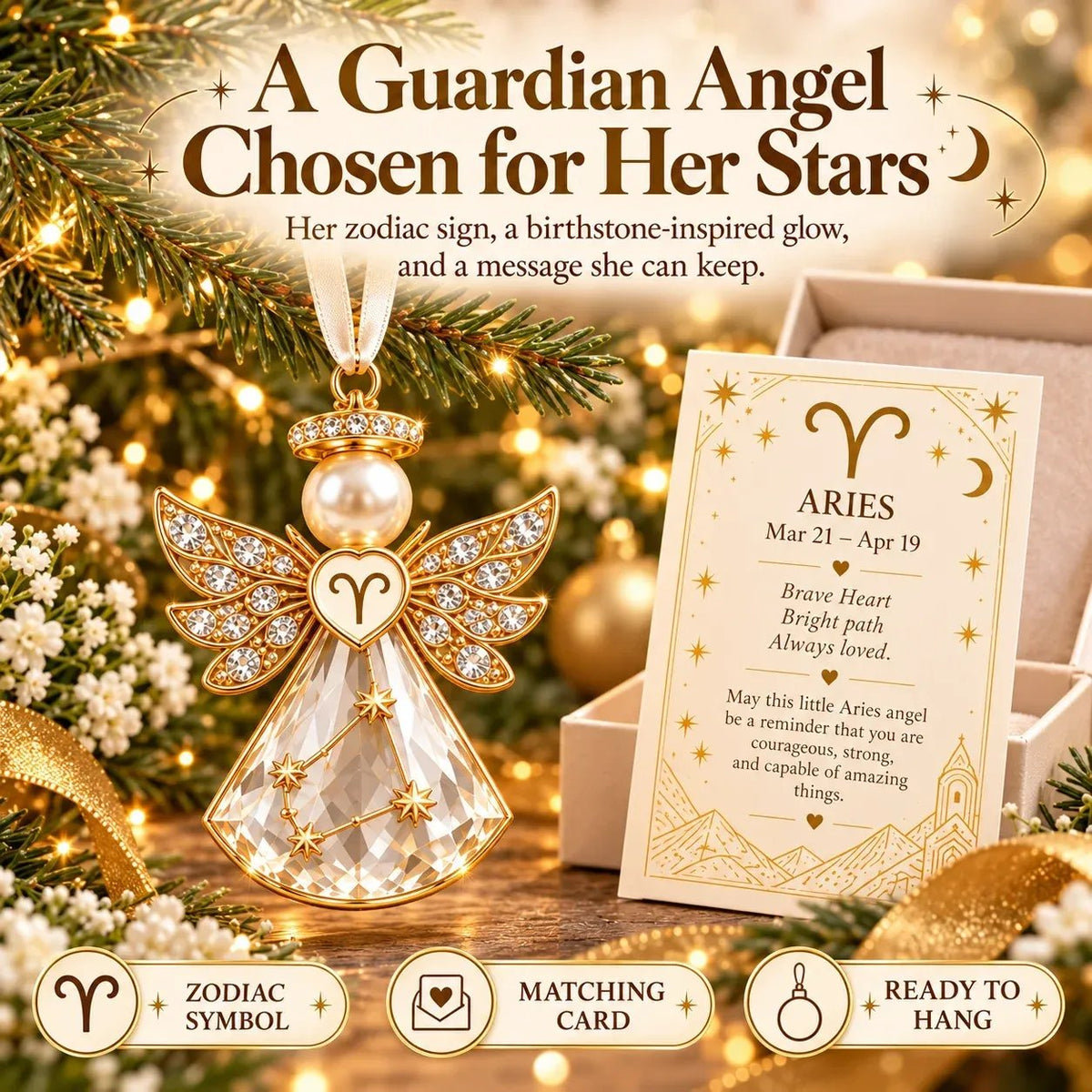 👼 Weihnachtliche Sternzeichen-Schutzengel-Erinnerungsstücke | 12 Sternzeichen mit juwelenfarbenen Designs & bedeutungsvollen Geschenkkarten ✨