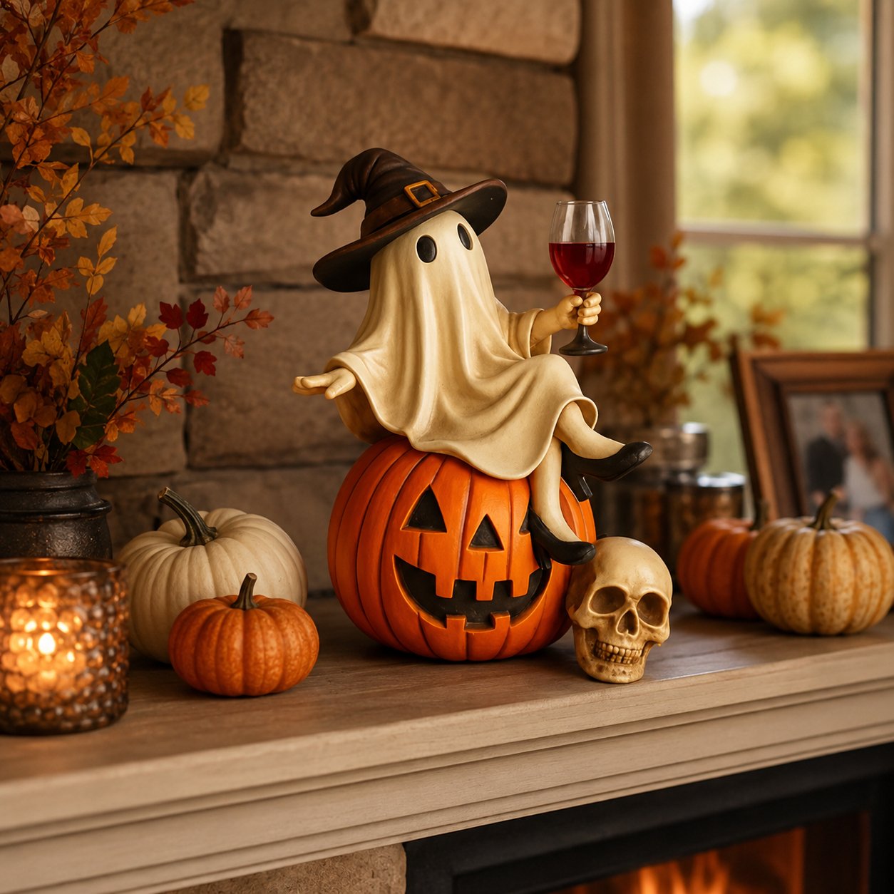 👻👻🍷Ghost Wine Night Halloween Decor