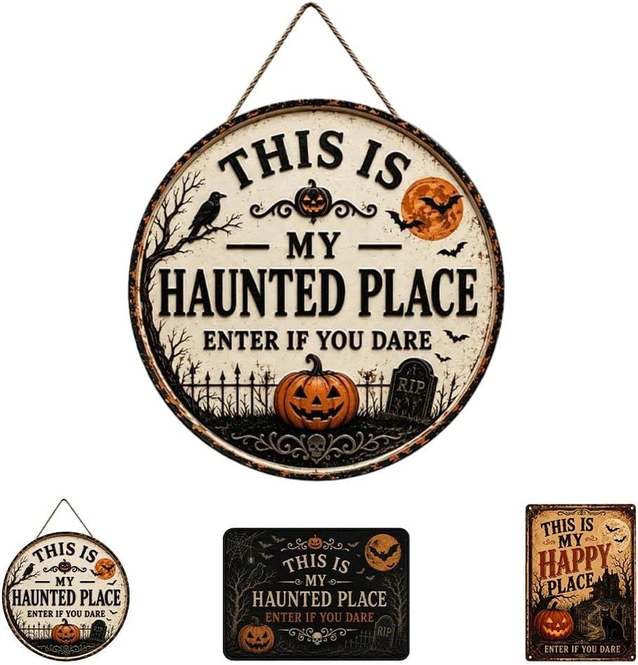 🎃🎃🦇 Welcome to Your Haunted Haven: This Is My Haunted Place Halloween Door Sign