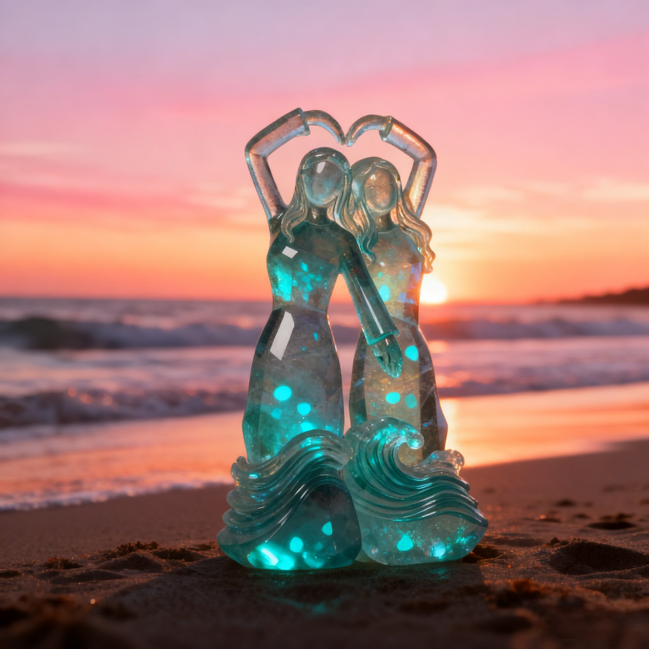 Sisters Friendship Crystal Angel Sculpture💖🪽👭